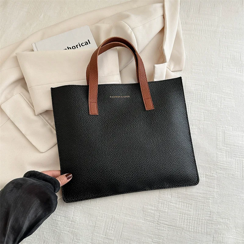 2024 Women Tote Bag Fashion Retro Girls Shopper Bag Luxury Pu Leather Underarm Pouch Large Capacity Handbag Quality Shoulder Bag