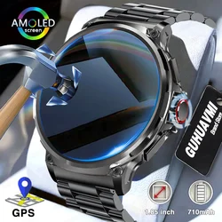 2025 New 1.85-inch Ultra HD AMOLED Smart Watch Men GPS Bluetooth Call 710 Mah Battery Sport Fitness IP68 Waterproof smartwatch