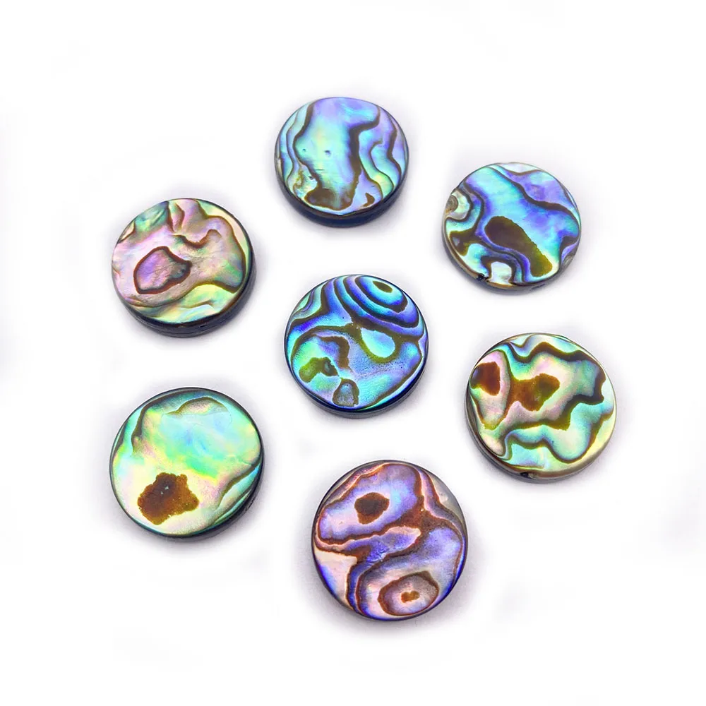 Natural Abalone Shell Beads Round Disc-shaped Loose Beads for Jewelry Making DIY Earrings Pendants Bracelet Necklace Accessories