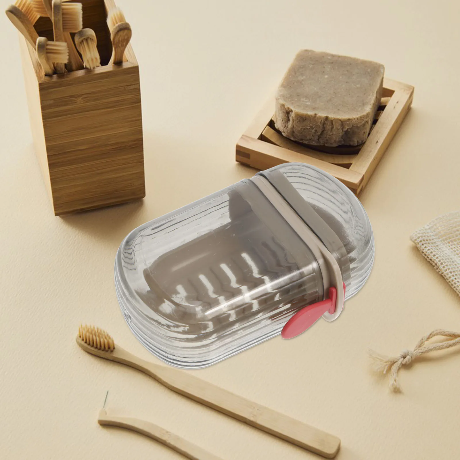 

Travel Soap Dish Portable Holder Sealed Design Drainage Holes Lightweight Multifunctional Storage Stylish Appearance