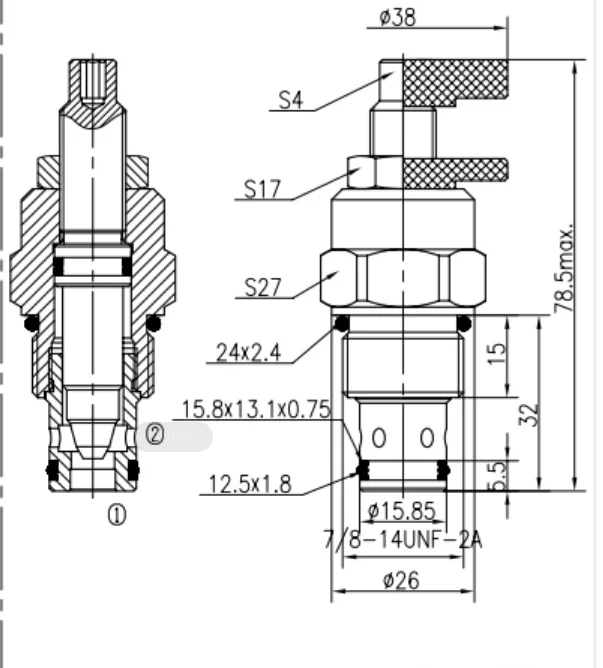 Hydraulic two-way throttle valve LNV-10-K manual regulating flow valve cartridge valve two position two-way stop valve