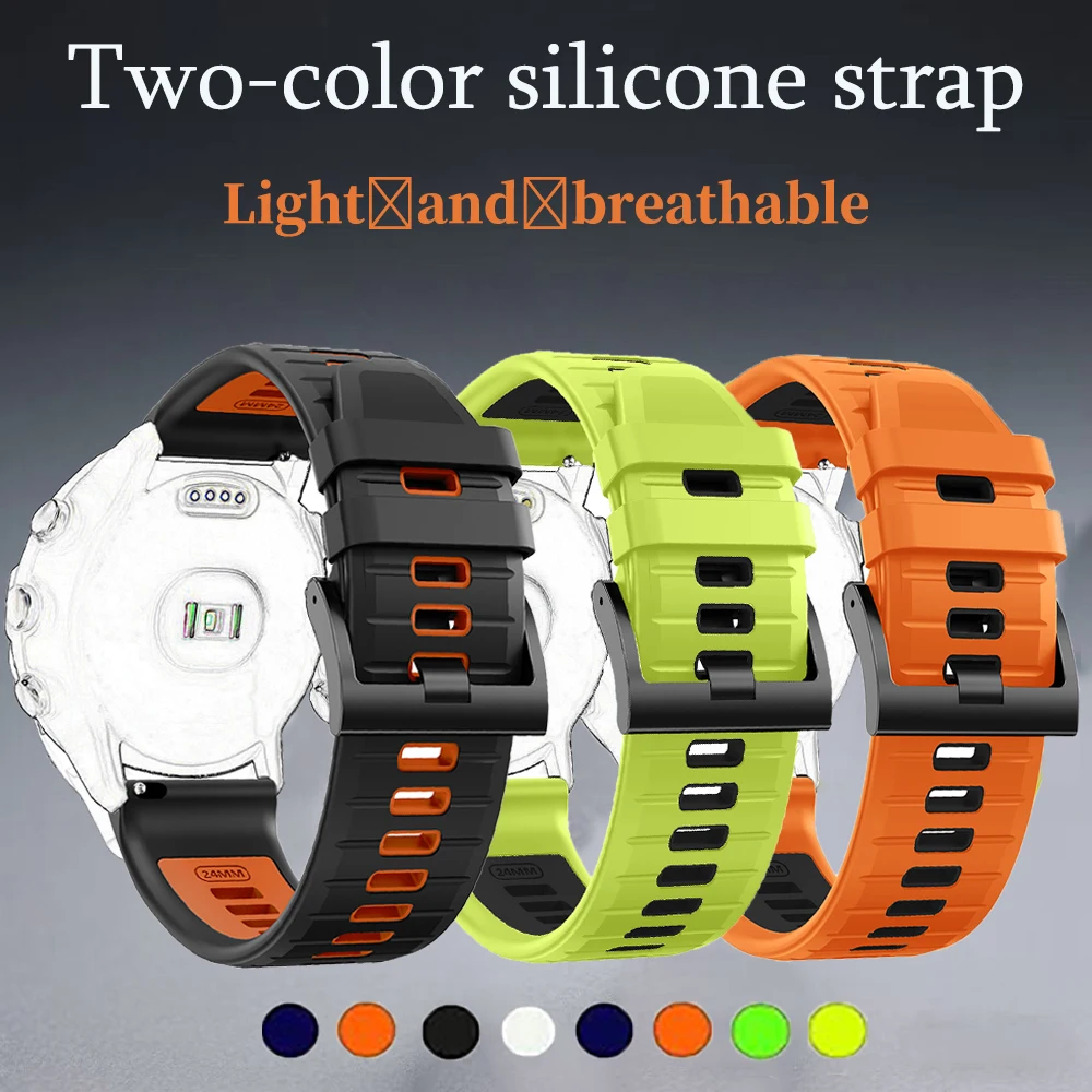 Neues 24-mm-Silikonarmband für Suunto 9 Baro 7 D5 Spartan Sport Wrist HR Smart Watch Band Atmungsaktives Armband Armband Uhrenarmband