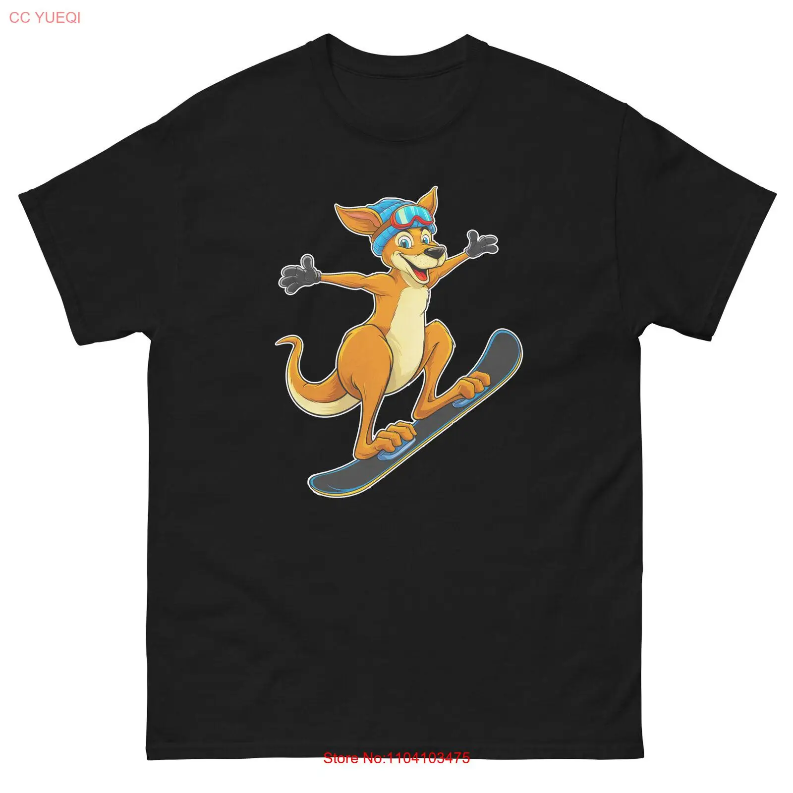 Kangaroo Snowboarding Fun Cartoon Snowboarder Shirt T-Shirt