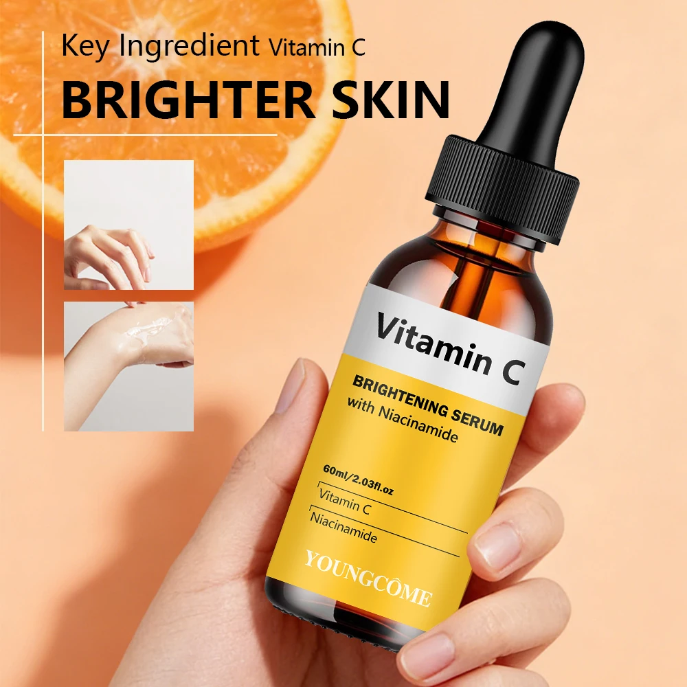 YOUNGCOME Sérum de Vitamina C com Niacinamida, Sérum Facial Iluminador, Sérum Uniformizador do Tom da Pele para uma Pele Radiante 40/60ml