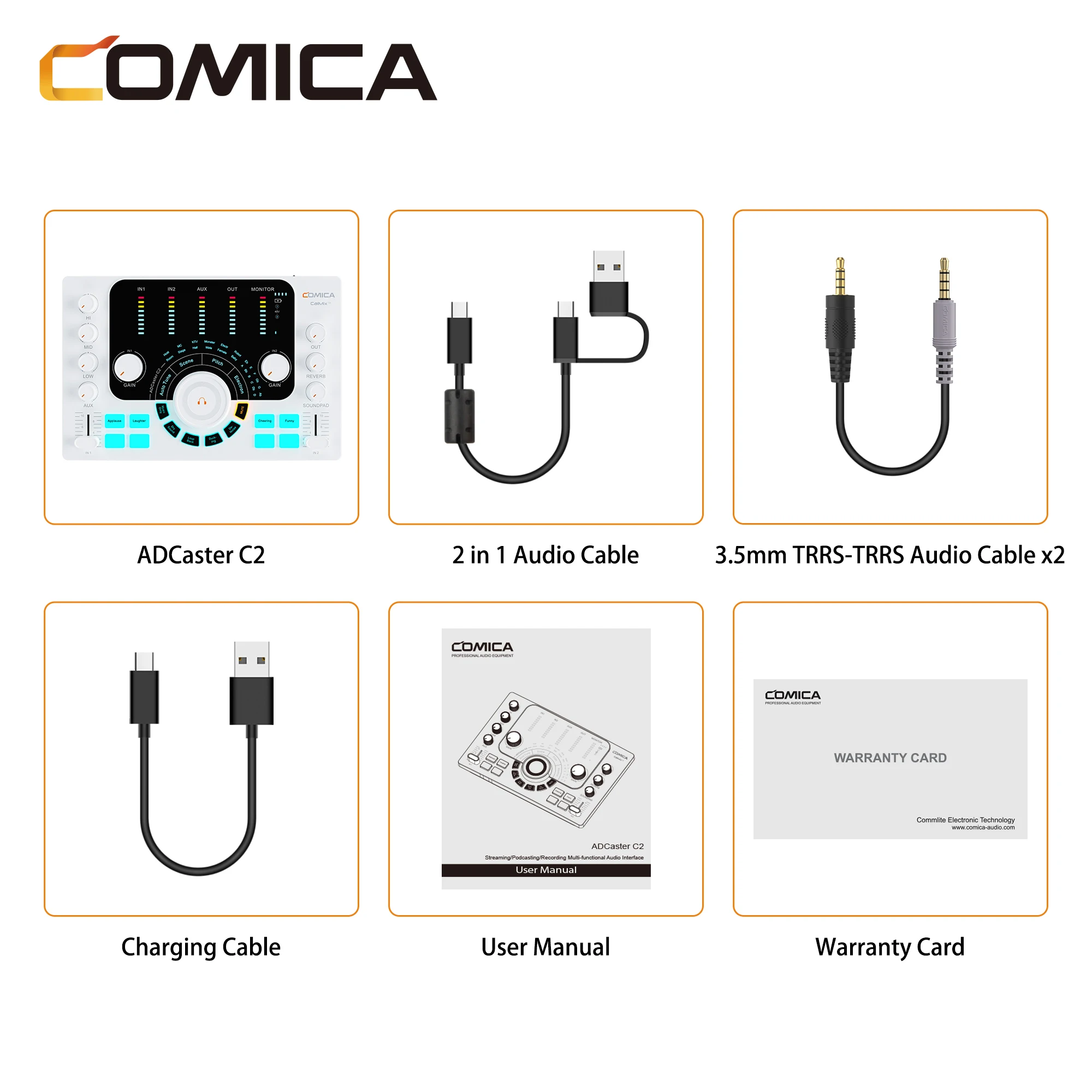 Comica Adcaster C2 Streaming Podcasting Audio-Interface Opnemen Geluidskwaliteit Studio-Apparatuur Op Uitzendniveau