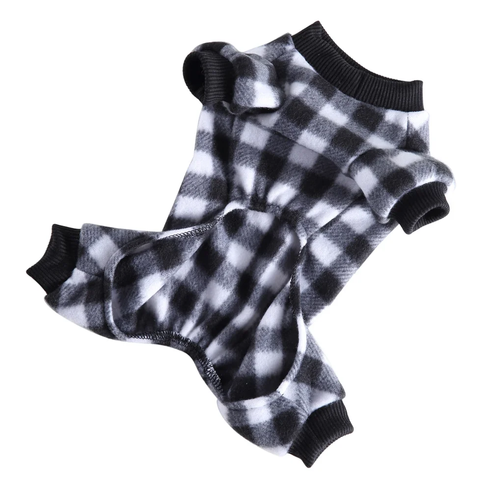 Pet Dog Clothes Warm Clothing Costume Pajamas Reusable Decorative Lattice Apparel Cat Polyester