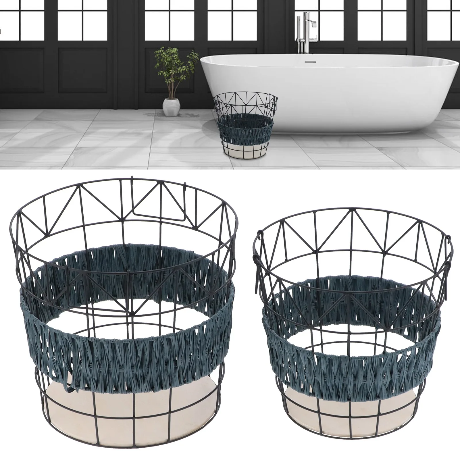 Modern Round Dirty Clothes Basket Bathroom Laundry Basket Storage Organizer Clothes Basket Laundry Basket Laundry Supplies