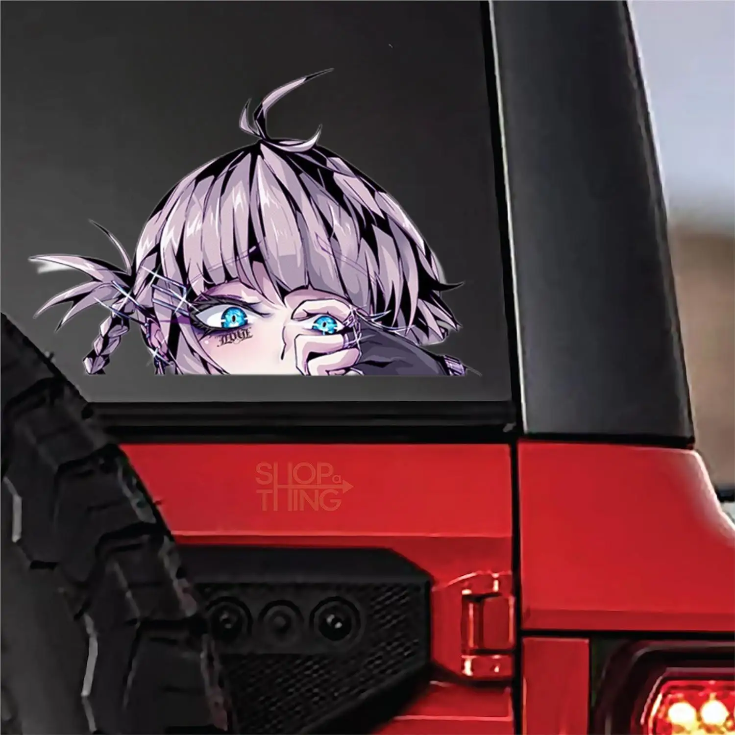 Personalized Punk Nazuna Nanakusa Fanart Car Sticker Anime Call of The Night Waifu Decal JDM Cartoon Peeker Girl Graffiti