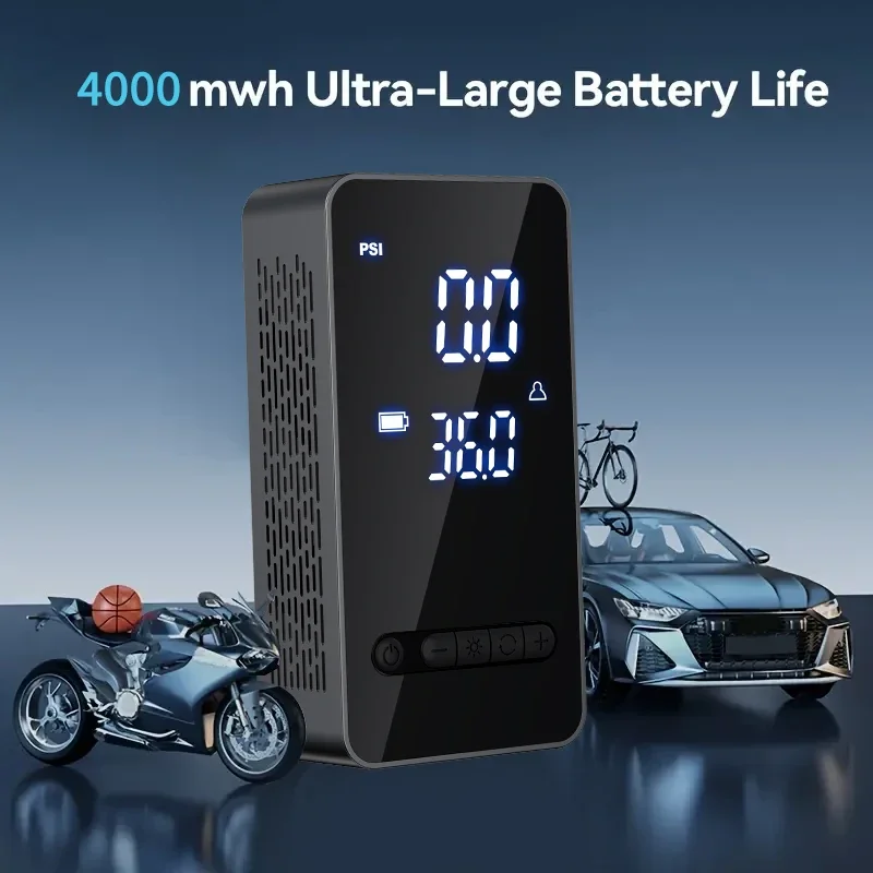 JKUOO 150PSI سيارة كهربائية ضاغط الهواء منفاخ لإطارات السيارة للدراجات النارية دراجة قارب-منفاخ إطارات محمول متعدد الوظائف #3