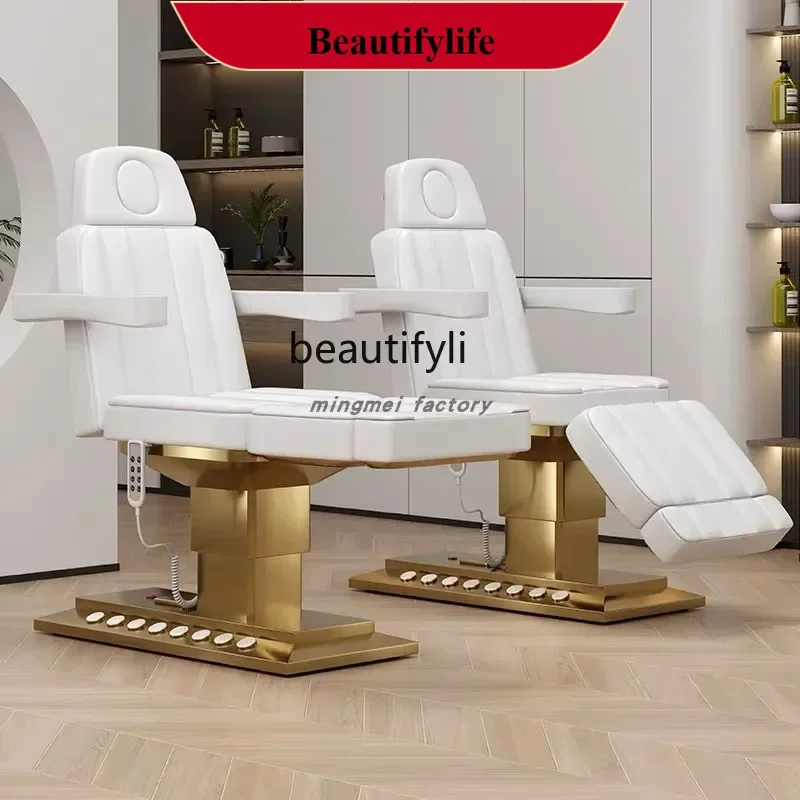 X  A13 Beauty salon electric lifting beauty bed massage multi-functional physiotherapy bed micro-pattern embroidery bed