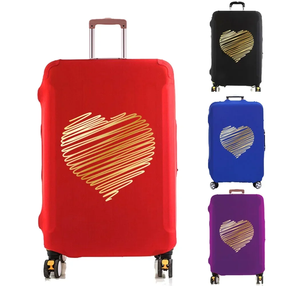 Luggage Cover Suitcase Protector Pattern Heart Printing Thicker Elastic Dust Cover To 18-32 Inch Trolley Case Travel Accessories