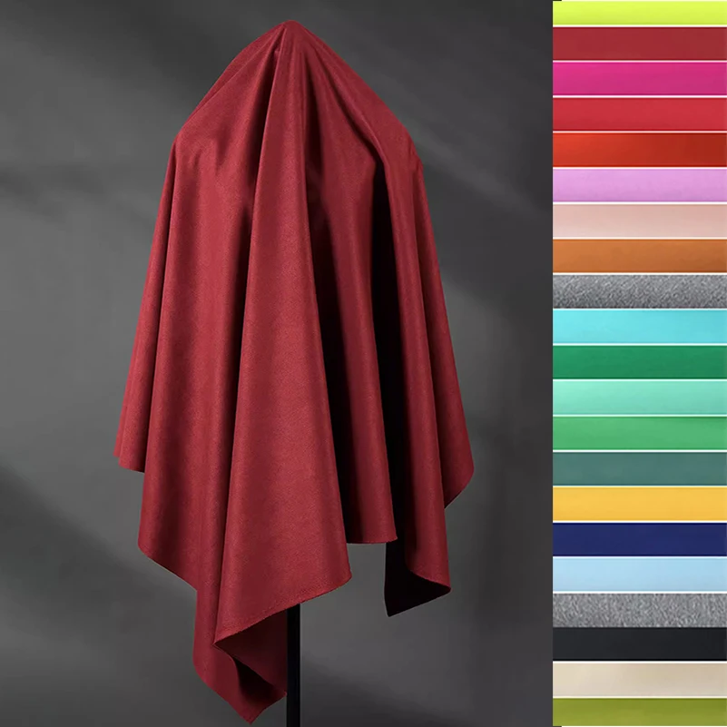 

Stretch Suede Air Layer Solid Color Fabric 1.1mm Thickness for Sewing Clothes by Half Meter