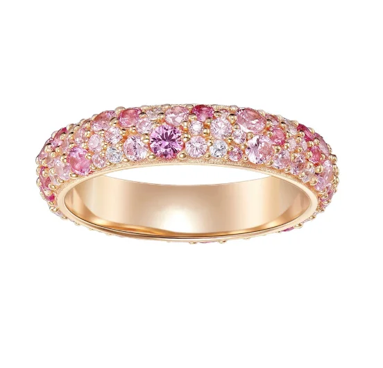 

S925 silver rings for girls rose gold finger ring birthday gift pink rings zircons jewelry size 5-8