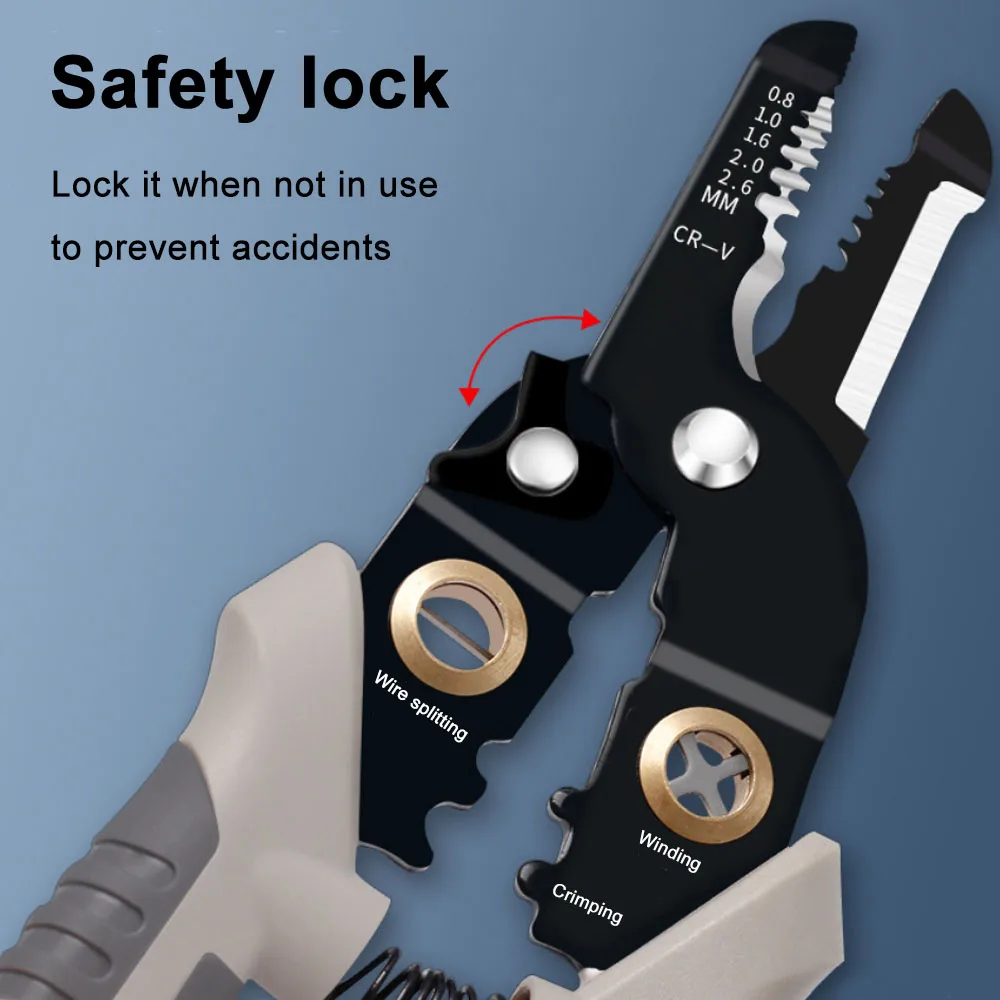 Electrician Crimping Pliers Tools Professional Multifunction Cable Winding Pincer Wire Cutter Multi Tools Cable Stripper Outfit