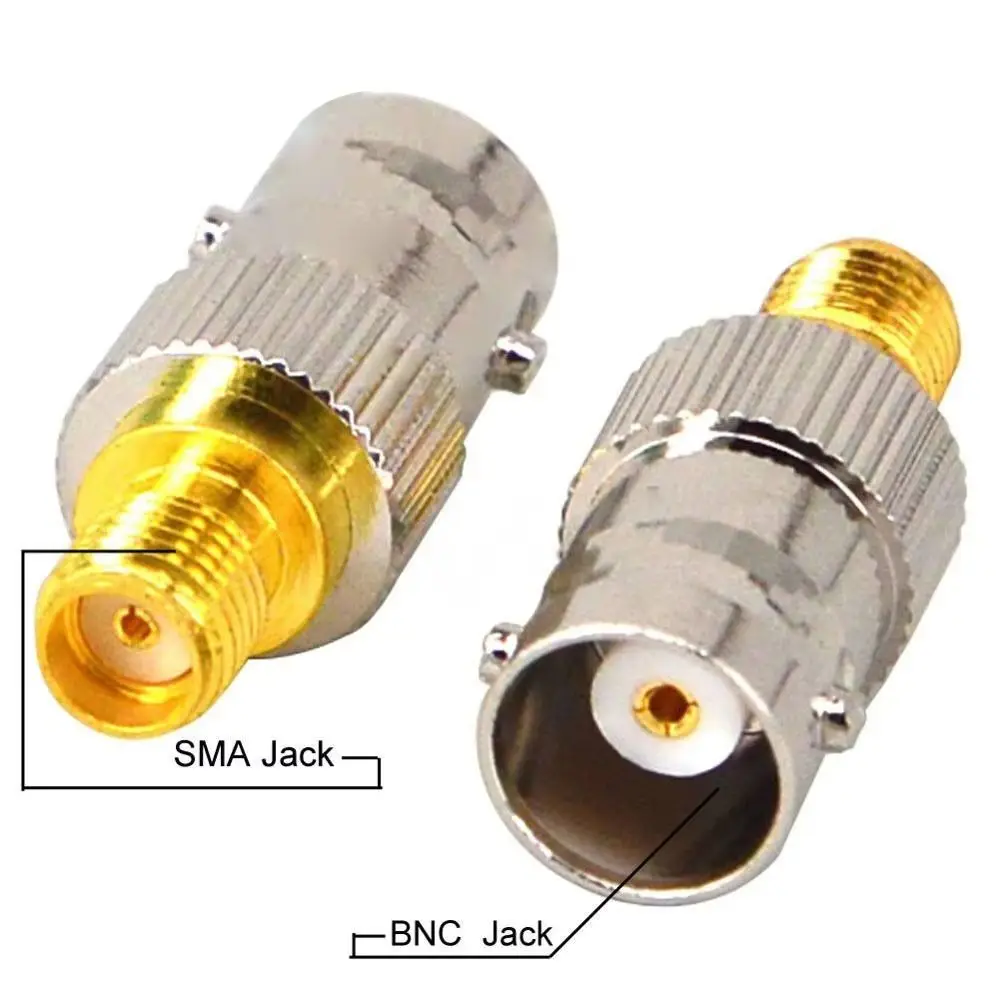 Metal BNC to SMA Adapter Male to Female Straight BNC Male Adapter Threaded Connection Bayonet Coupling SMA Female Adapter