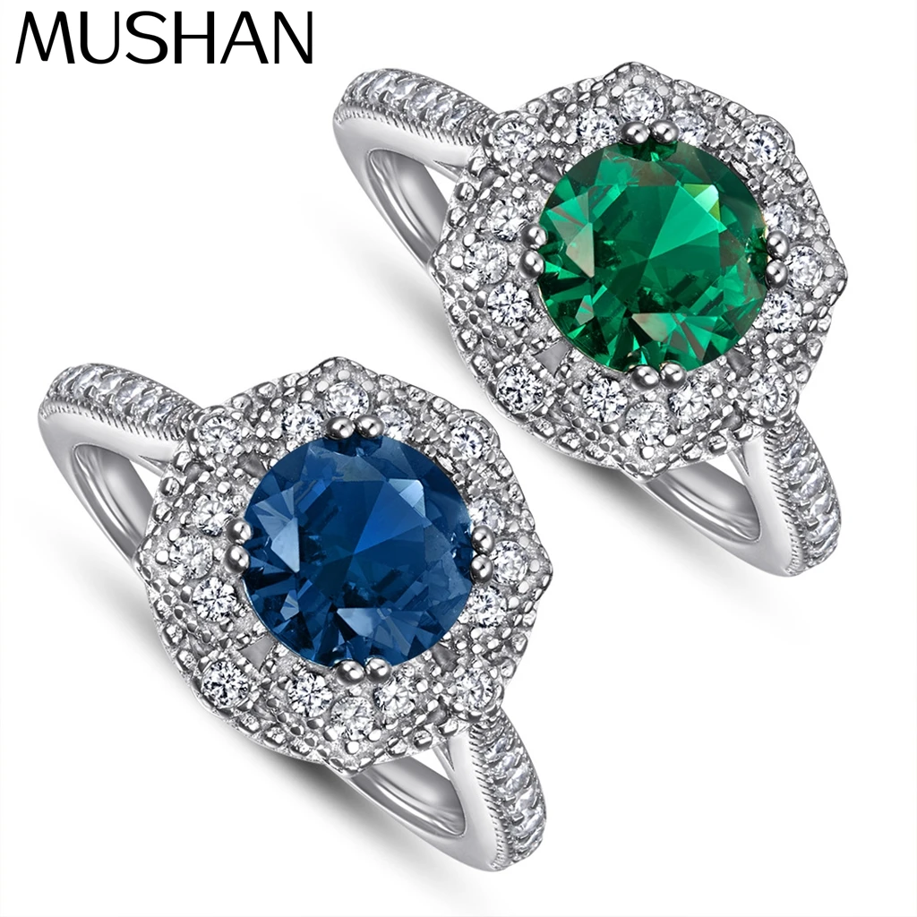 

MuShan Jewelry 925 Sterling Silver Rings Bands Rings Bands Ring 7A Cubic Zirconia Valentine Rings Bands Engagement Women Gift