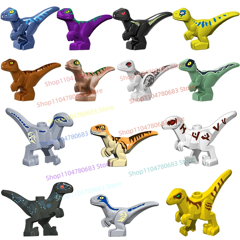 

Mini Dinosaur World Chase Tyrannosaurus Rex Triceratops Stegosaurus Action Figures Building Blocks Accessories Toys for Children