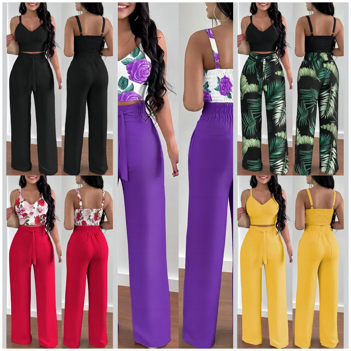 Spring Sweet Fresh Women's Polyester Casual Sweet Set Petite