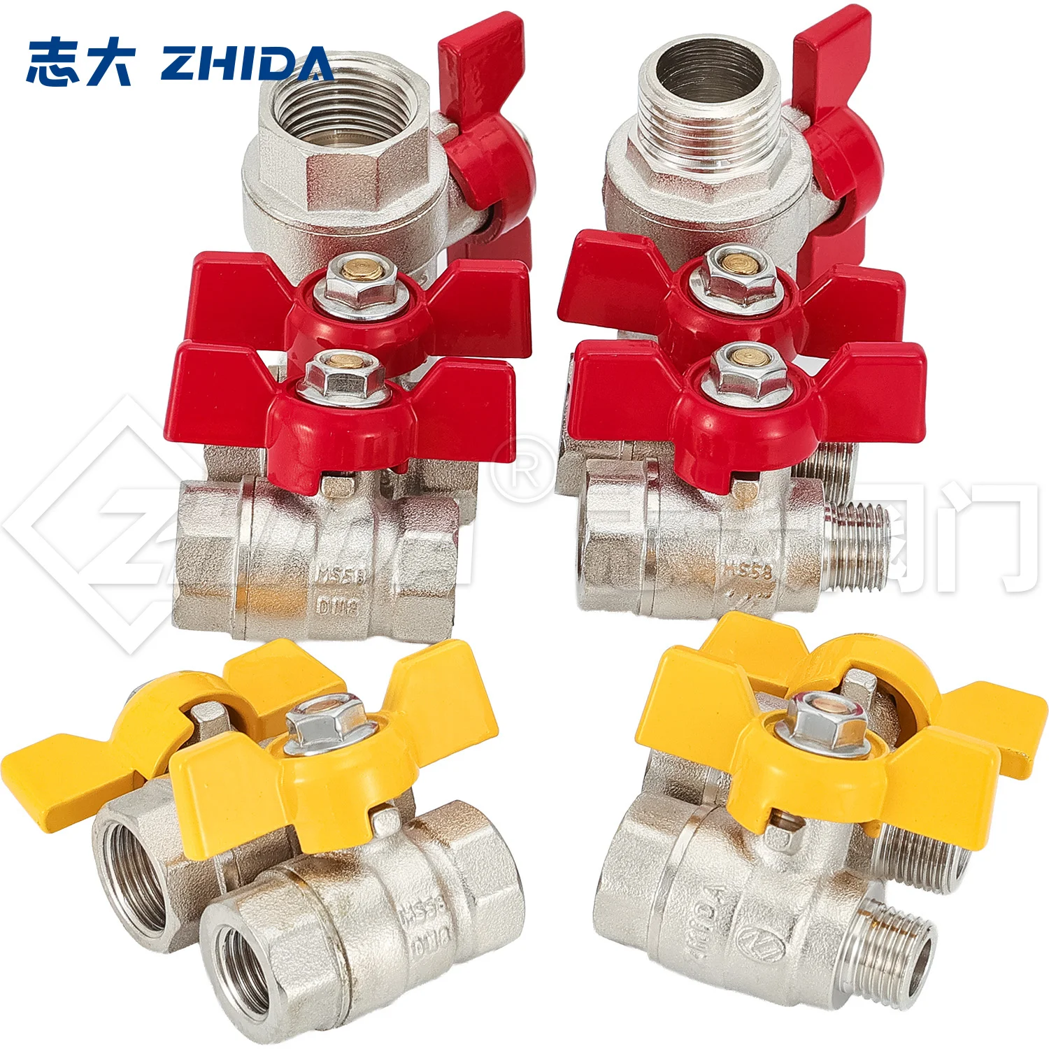 Электромагнитный клапан Brass Ball Valve 1/4 3/8 1/2 BSPP Female Thread Shut Off Switch with Butterfly Handle for Water Gas Oil Air Pipe Connector Газ и топливо — деталь 3
