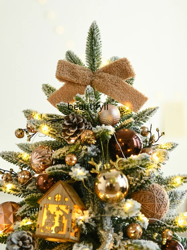 Christmas Tree Small Mixed Leaf Set Christmas Decorations Skiing Imitative TreeH