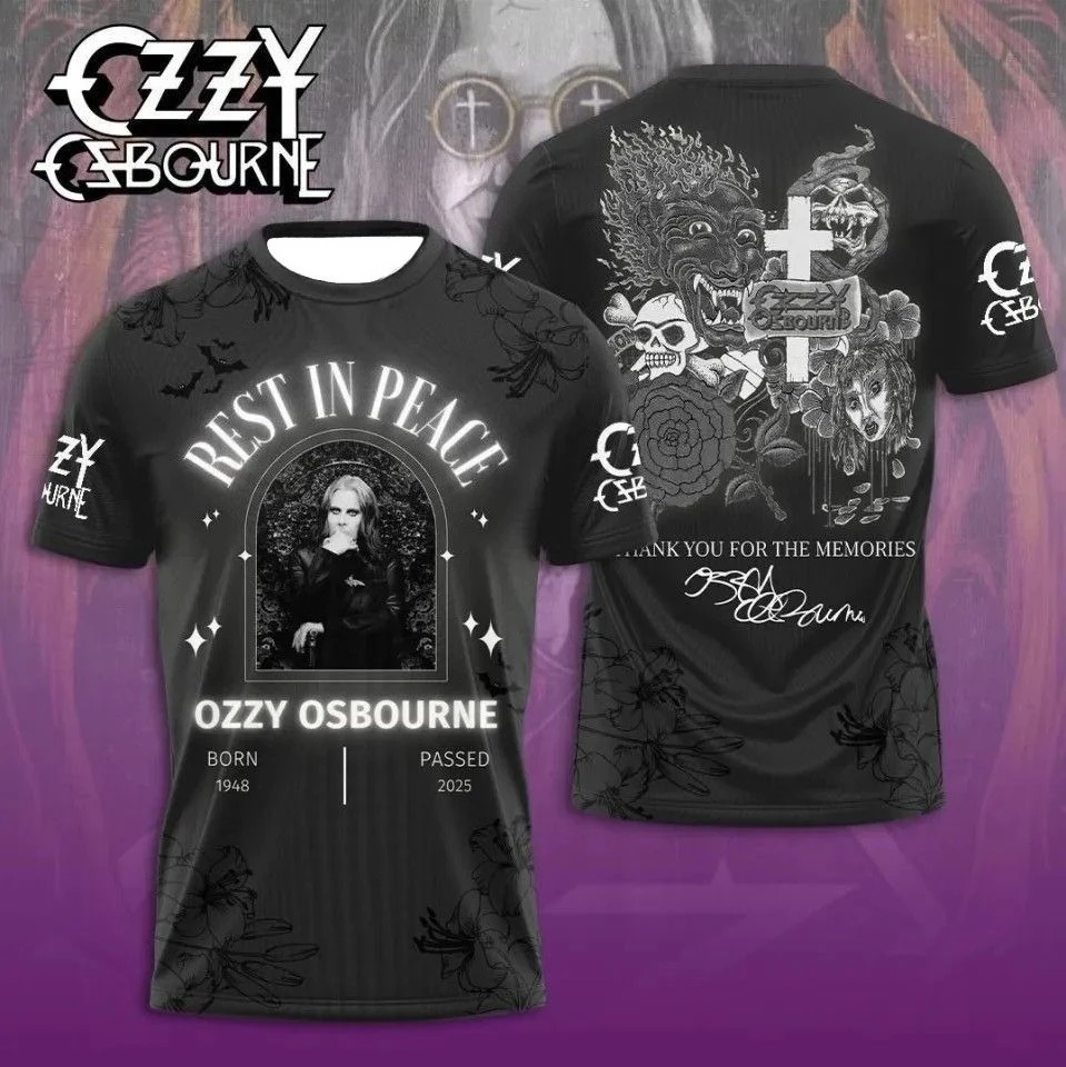 Ozzy Band_Concert Posters Printed T-shirt Daily Fashionable Casual Sports T-shirt Suitable for Both Men and Women