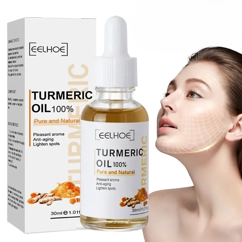 Moisturizing Turmeric Face Serum Brightening Nourishing Hydrating Smoothing Tightening Facial Essence Skin Care Product