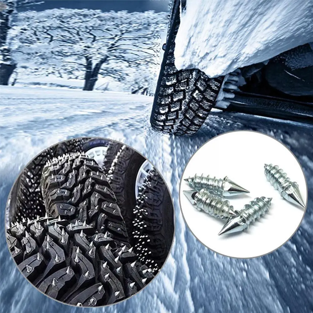 40Pcs Tire Spikes Anti-Slip Screws Nails Auto Motorcycle Shoes Truck Spikes Anti-ice Cleats Tyre Car Acc Off-road Sole Bike G7V1