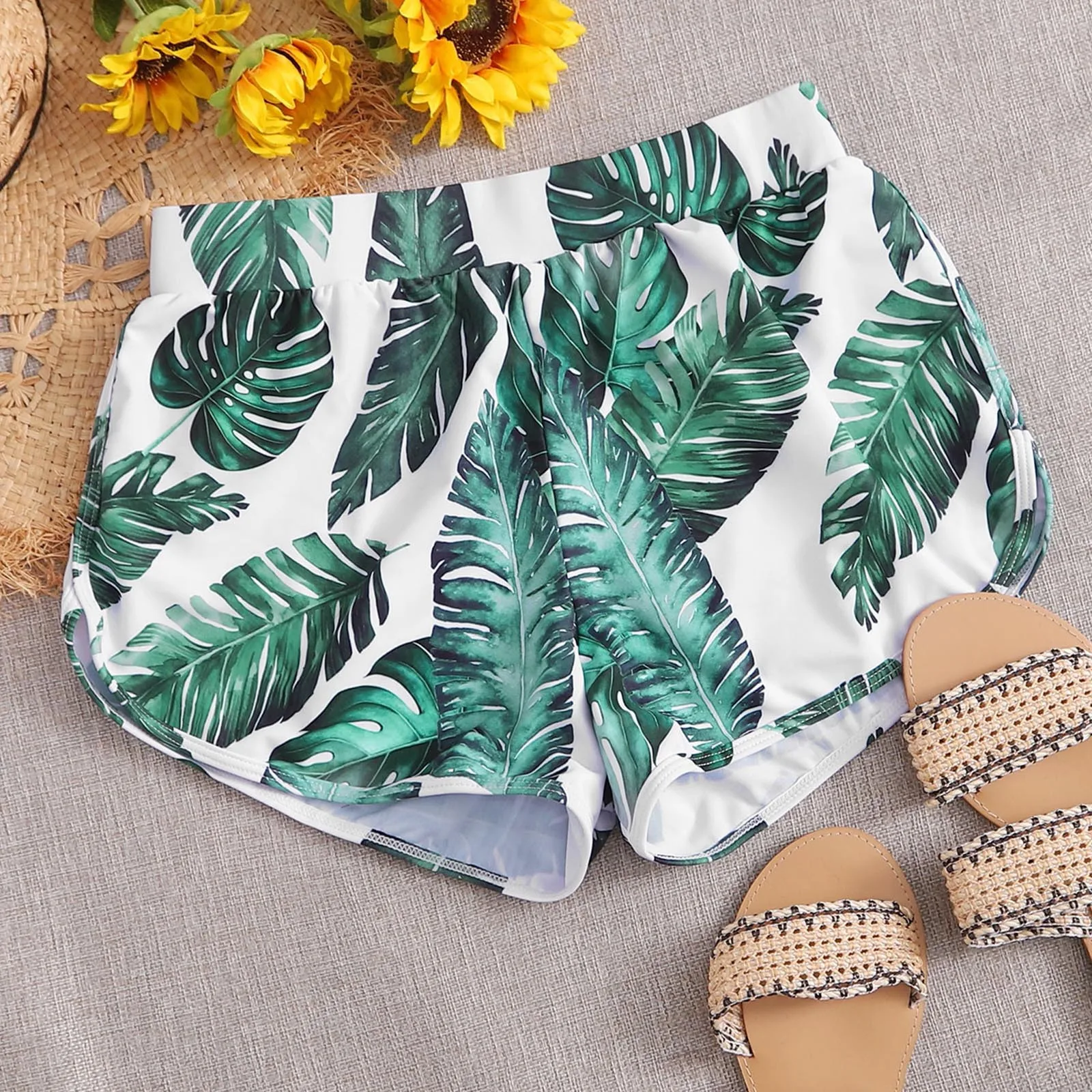 Hawaiian Women Floral Shorts For Beach Casual Workout Sports Cycling Mini Shorts Female Bottoms