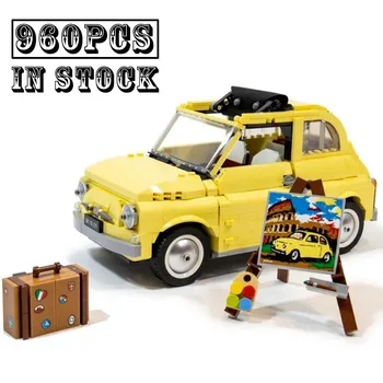 FIT 10271 960pcs Camper Car City FIATED Series Model 500 Buiding Kit Creators Blocks Bricks DIY Toys for Children Birthday Gifts Boys