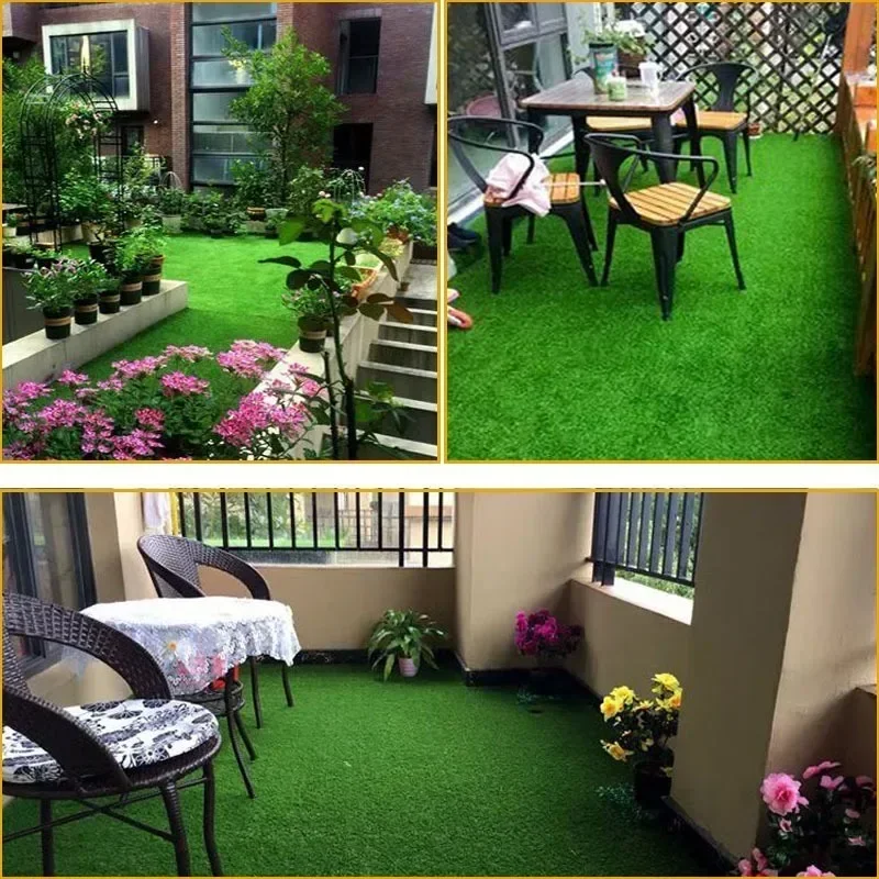 Alfombra de césped verde falsa para jardín, césped sintético para exteriores, césped Artificial de alta calidad, decoración interior para balcón y