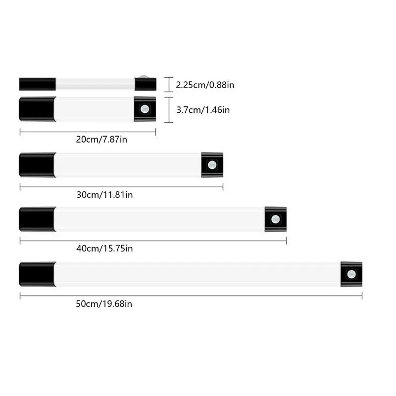 Luce dell'armadio con rilevamento del movimento striscia luminosa a LED ricarica USB luce magnetica per armadio con regolazione a 3 colori per angoli scuri interni