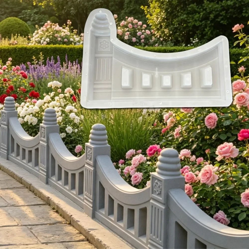 Reusable Garden Fence Mold Plum Blossom Shape Easy Operation Concrete Mold Decorative Border Rounded Edge Flower Bed Mold Patio