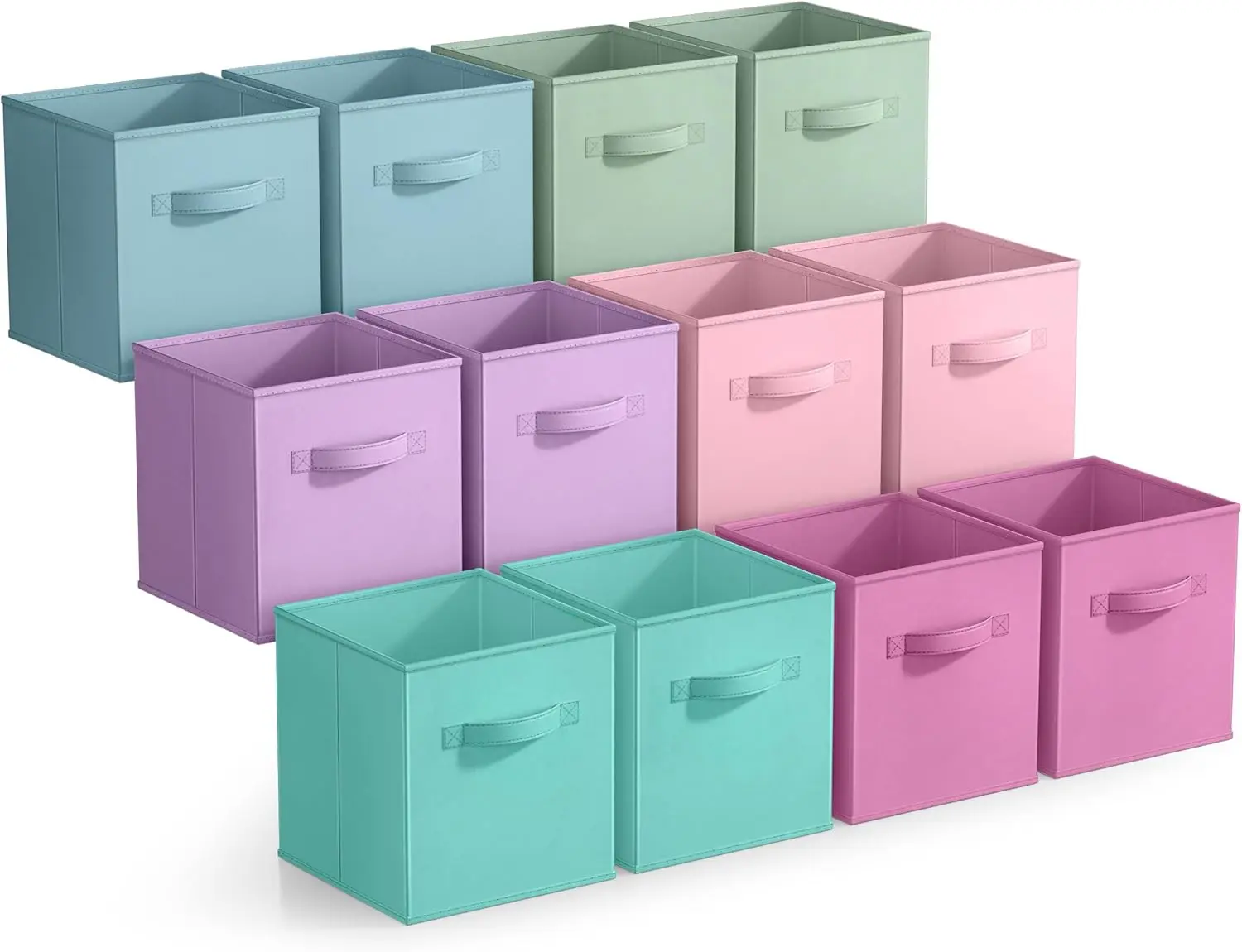 13 Inch Collapsible Storage Cubes, 12 Foldable Baskets for Clothes etc