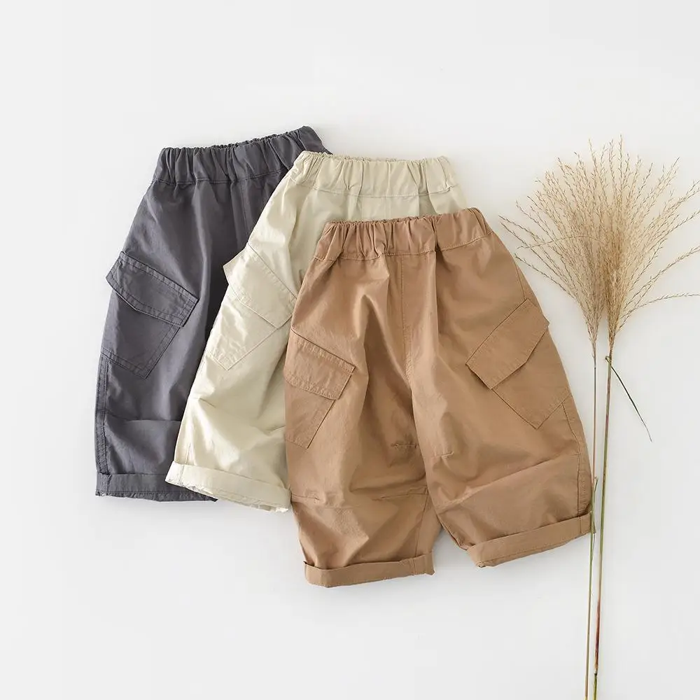

2026 Spring New Baby Casual Pants Solid Simple Girls Loose Straight Leg Pants Toddler Boys Cotton Trousers Infant Clothes