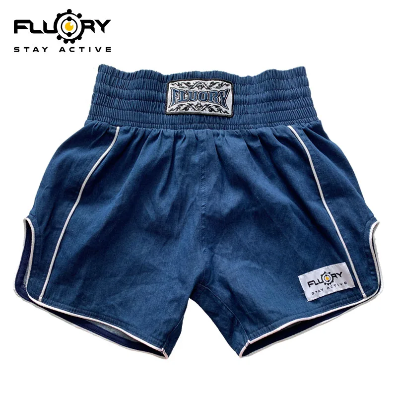 

Floury Boxing Shorts Muay Thai Training Suit Fighting Pants Denim Shorts for Men and Women