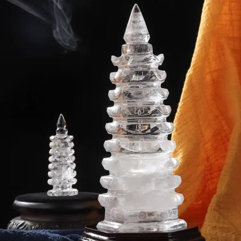 Natural Clear Crystal Wenchang Tower Decoration Study Desktop Office living Room Decoration Student Gift Housewarming Blessing