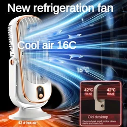1 unidad, ventilador de aire acondicionado portátil, motor eléctrico dual de batería grande, aire acondicionado pequeño, ventilador de refrigeración de aire de 5 velocidades 720 ° surr