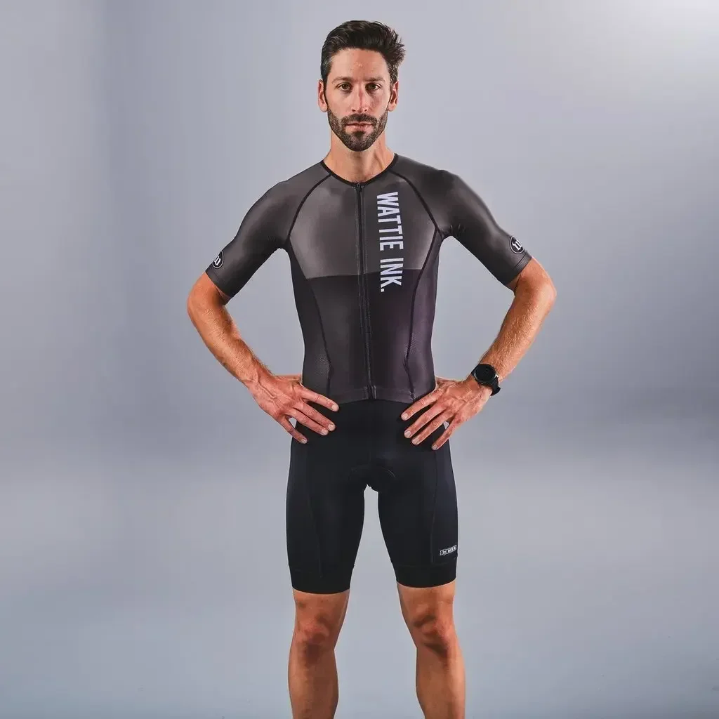 

Велосипедный комбинезон Wattie Ink для мужчин, летний, для гоночной команды, с коротким рукавом, для шоссейного велоспорта, монокомбинезон, одежда для велосипедистов