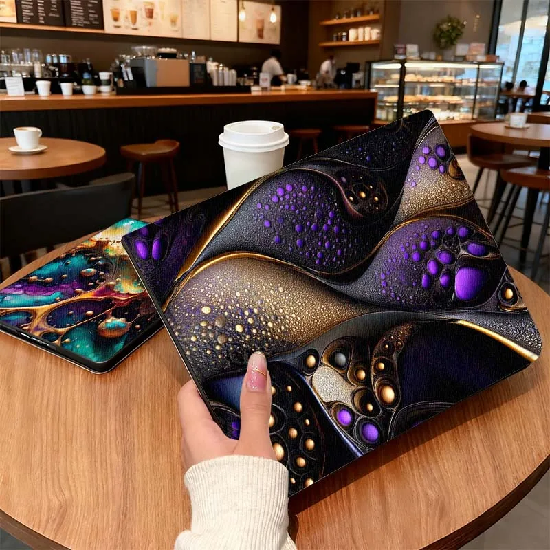 

Purple Gold Swirl Pattern For iPad Pro Air 5th 6th 7th 13 M3 M4 M5 12.9 13.3 inch 2018 2022 2024 2025 Tablet Case