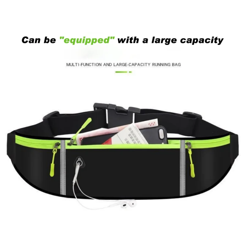 

Outdoor Running Waist Bag for Mobile Phone Light and Thin Fitness Cycling Water Bottle Waist Bag with Three Waterproof Pockets