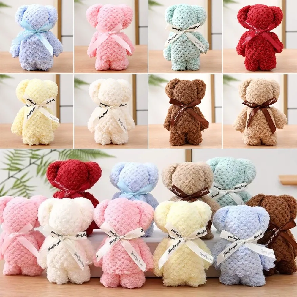 Cute Bear Design​​ Bear Towel​​ Luxury Velvet Texture​​ Soft Coral Velvet Hand Towel​​ Thickened Absorbent