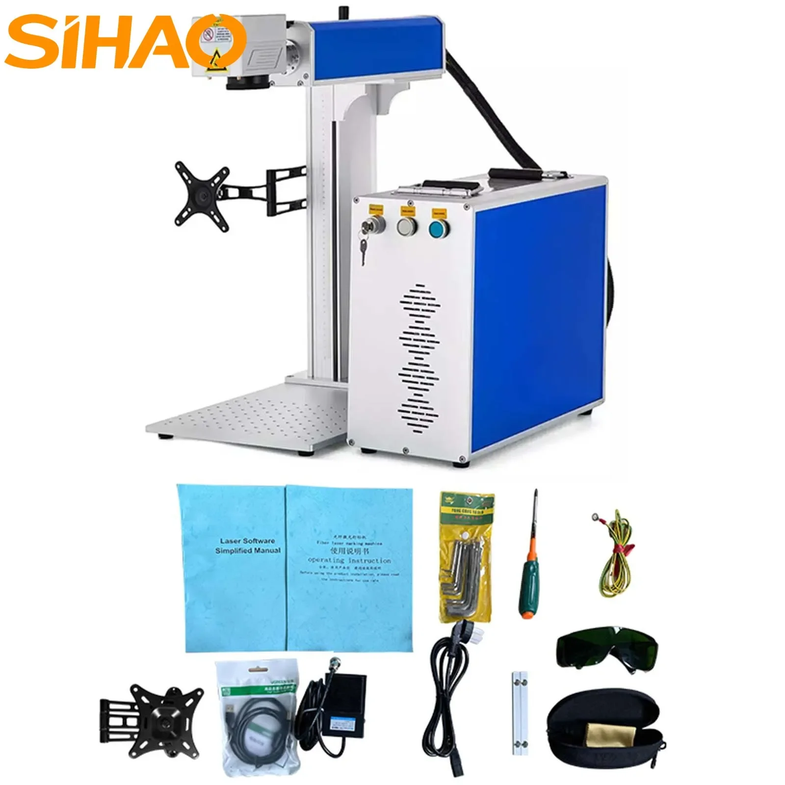 

SIHAO 30W/50W Laser Marking Machine Metal Stainless Steel Engraver with Cutting Function for Jewelry Rings & Industrial Marking