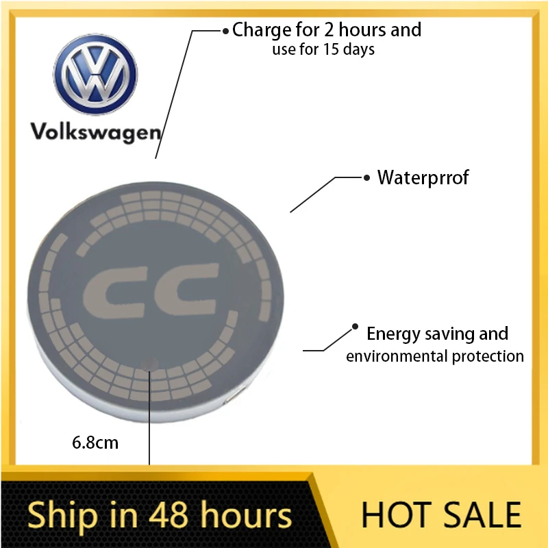 

Светодиодный светящийся коврик-подстаканник для автомобиля VW 2026 для Volkswagen VW CC Golf 5 6 7 8 GTI MK6 Passat Jetta Tiguan Polo Beetle Mago