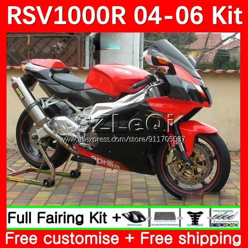 RSV1000RR For Aprilia RSV1000 R RR CC Mille RV60 Red black RSV 1000 19No.18 RSV1000R 04 05 06 RSV-1000 2004 2005 2006 Fairing