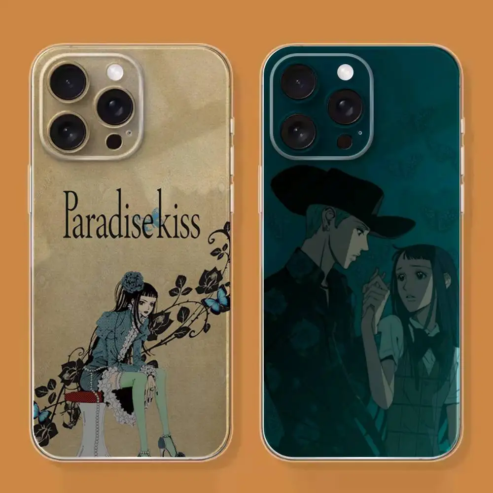 

P-Paradise Kiss Manga Phone Case For iPhone 16,15,14,13,12,11 Plus,Pro,Max,XR,XS,X,7,8 SE,Mini Transparent Silicone Soft