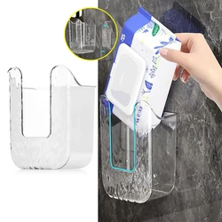 Plastic Bathroom Wall-mounted Paper Towel Box Inverted No-punch Napkin Box Self-adhesive Space-saving Paper Towel Holder