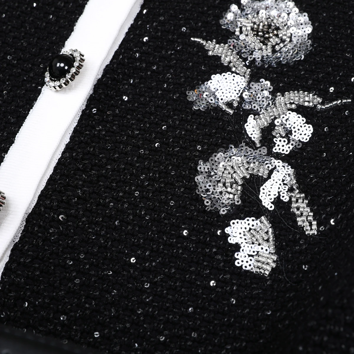 25293 High-quality New Fashion Elastic Knitted Embroidered Long Sleeved Waistband Cardigan+slim Fit Skirt Women's Set