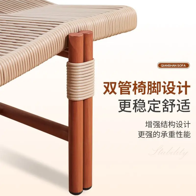 كرسي مستلق للشرفة والترفيه والجلوس كسول صف مستقيم في الهواء الطلق فناء الروطان