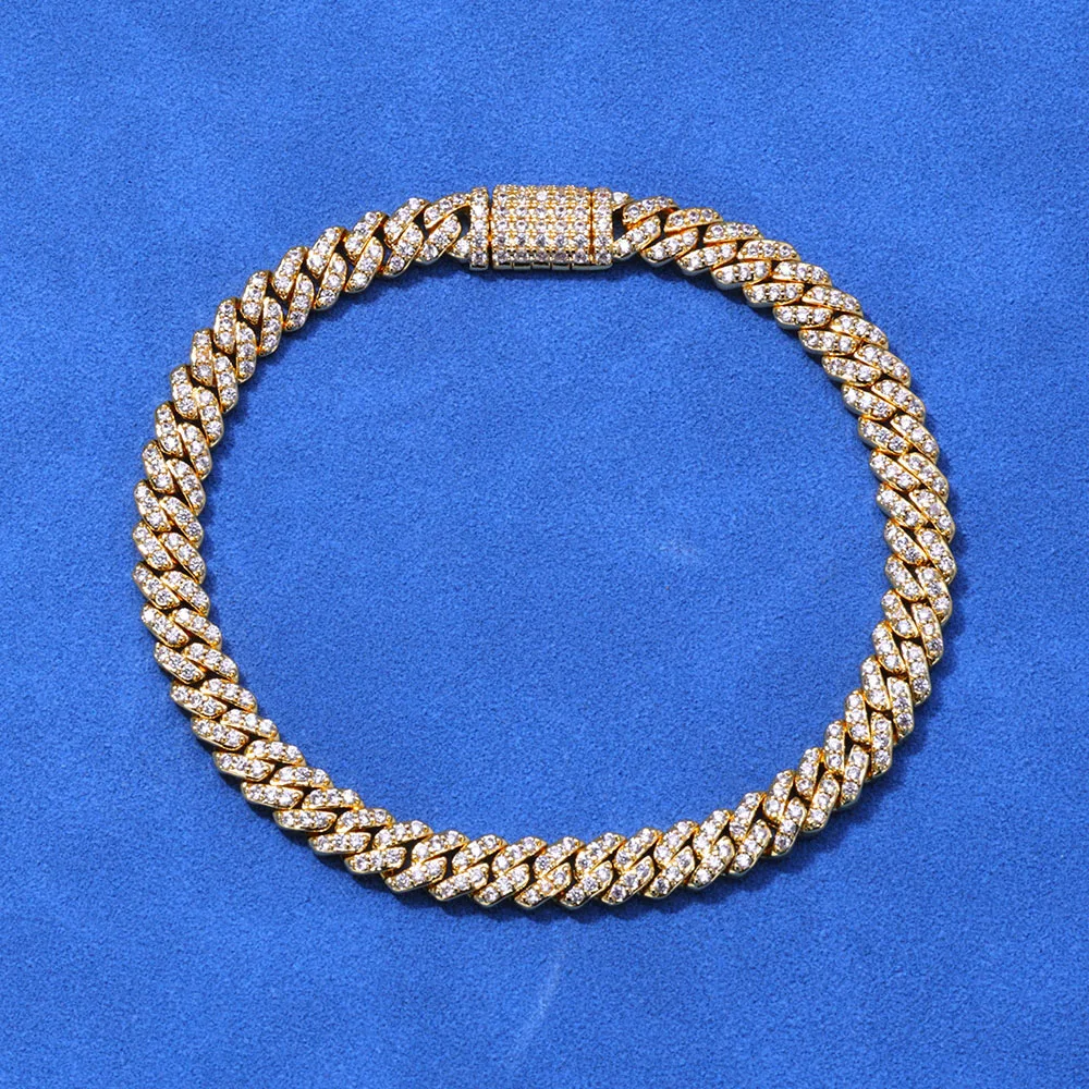 Exquisite 6mm Inventory Extremely Fine Cuban Chain Iced CZ Cubic Zirconia Single Row Hip Hop Gift Ladies' Jewelry Bracelet