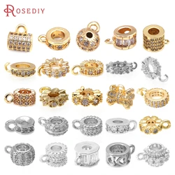 18K Gold Color Brass and Zircon Bracelets Beads Charms Pendants Connector High Quality Diy Jewelry Making Necklace Accessories